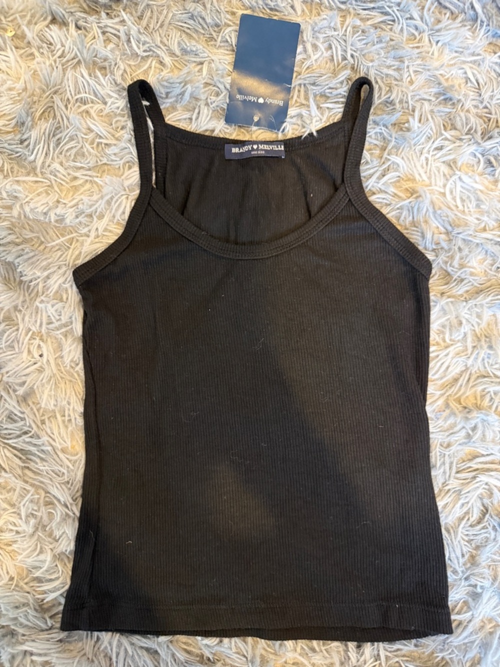 Brandy Melville Black Ribbed Slim Tank NWT
